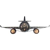 Aeroplane Wall Clock - Black