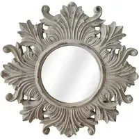 Antique Stone Wall Mirror 68cm - Grey