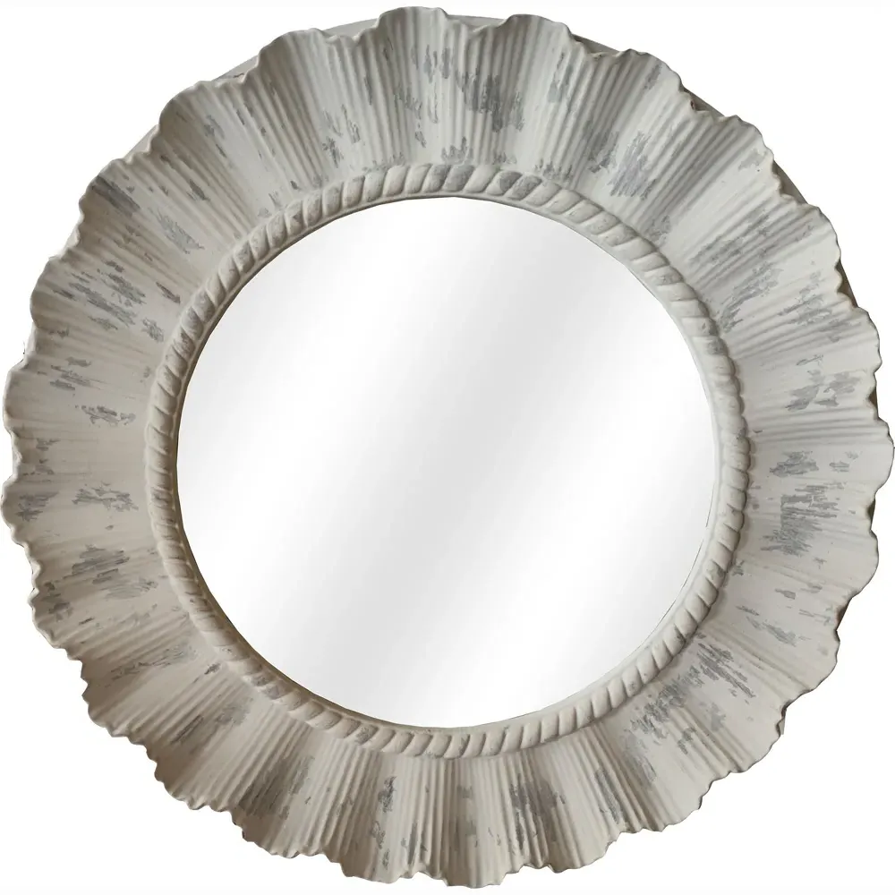 Antique Stone Wall Mirror 82cm - Grey