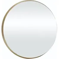 Bevelled Round Wall Mirror 50cm - Gold
