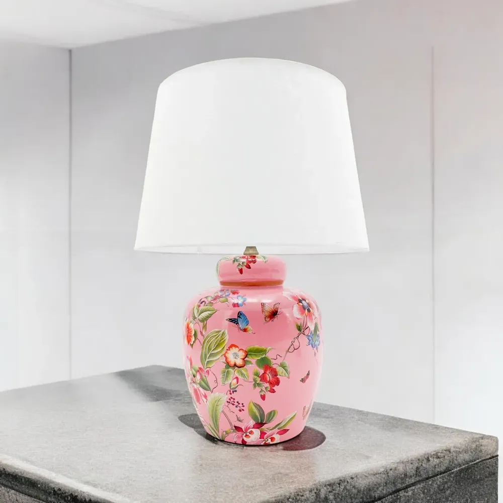 Ceramic Table Lamp - Pink