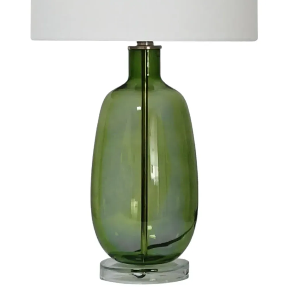 Ceramic Table Lamp - White, Green