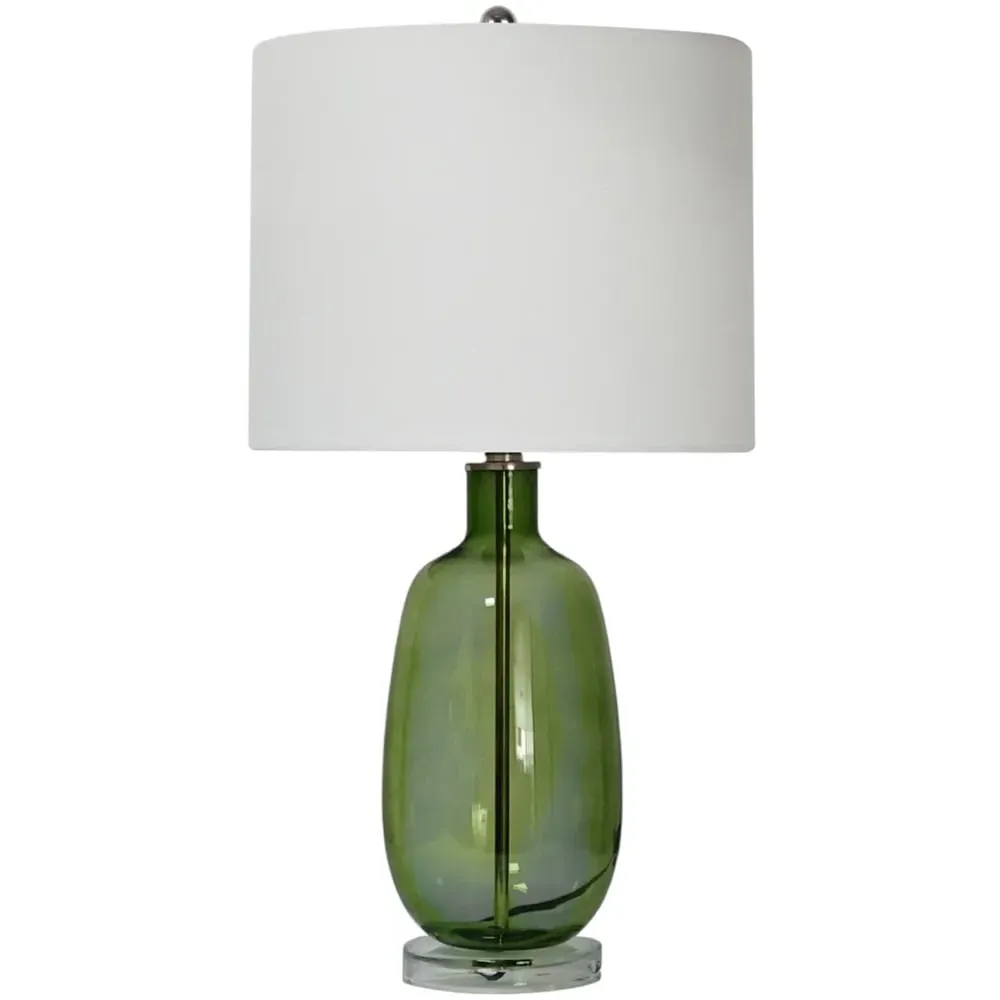 Ceramic Table Lamp - White, Green