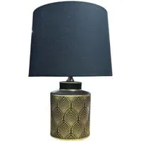 Ceramic Table Lamp with Shade - Black