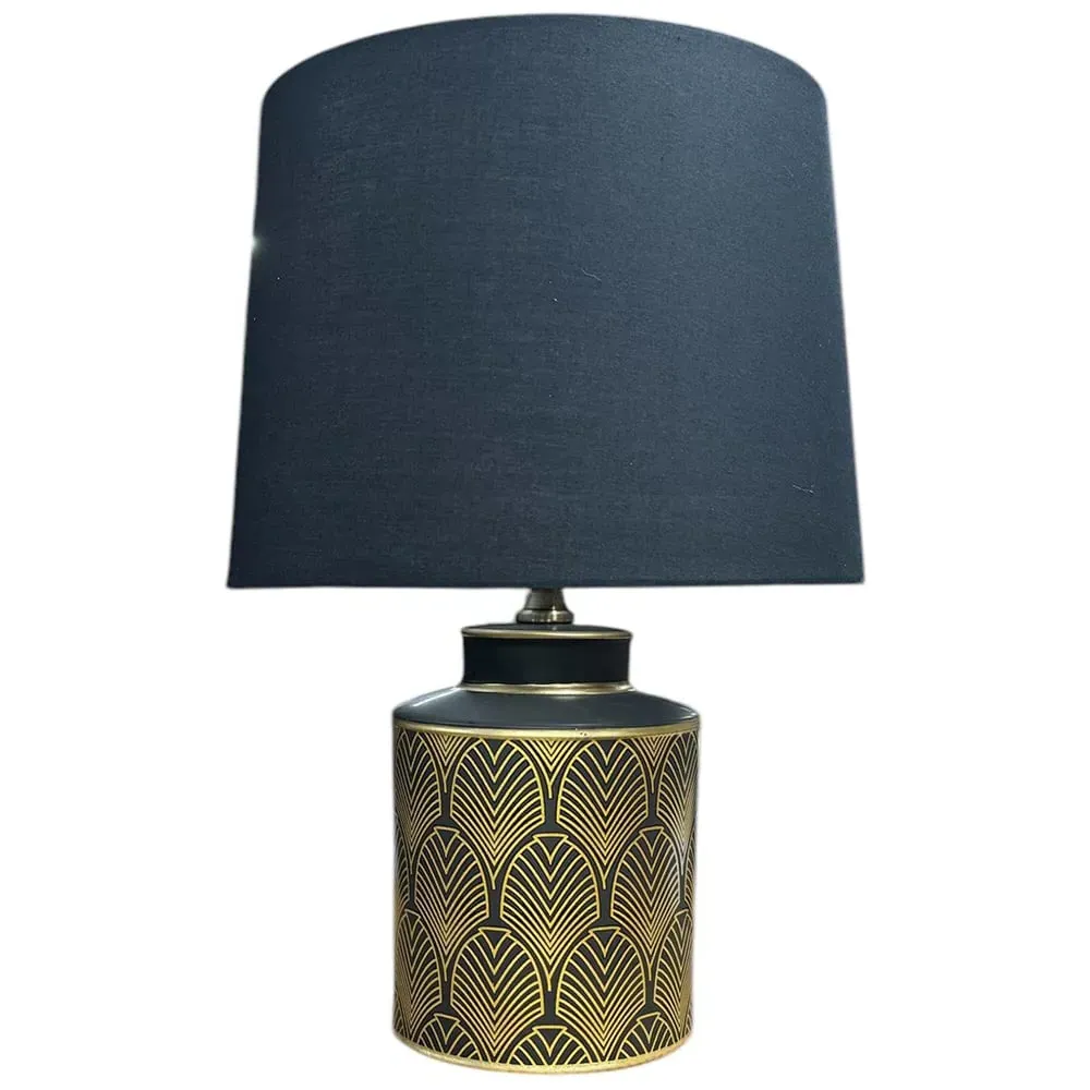 Ceramic Table Lamp with Shade - Black