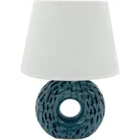 Ceramic Table Lamp with Shade - Blue