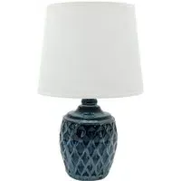 Ceramic Table Lamp with Shade - Blue