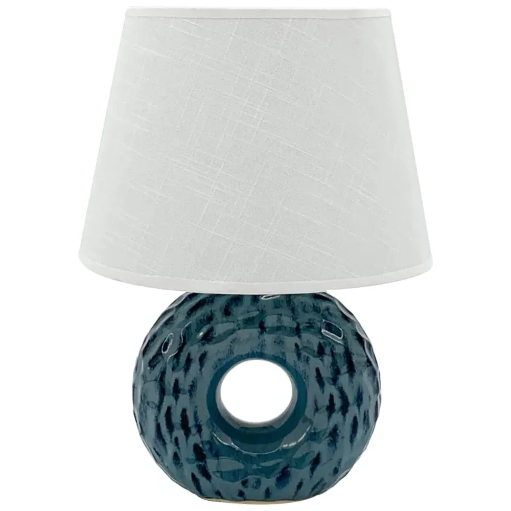 Ceramic Table Lamp with Shade - Blue image