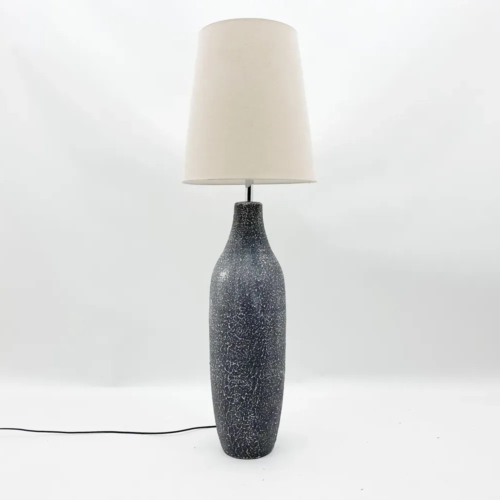 Ceramic Table Lamp with Shade - Grey
