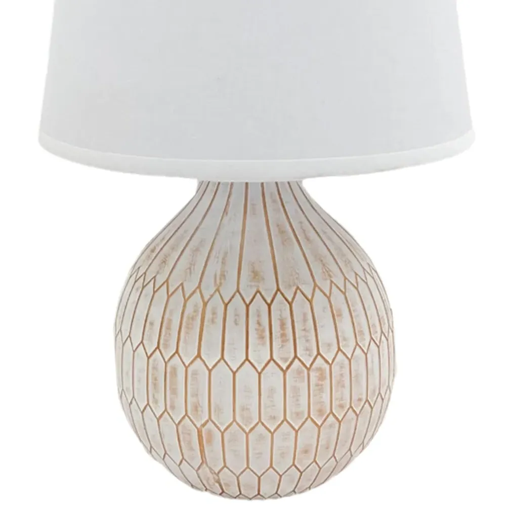 Fabric Shade Table Lamp with Inline Switch - Multi