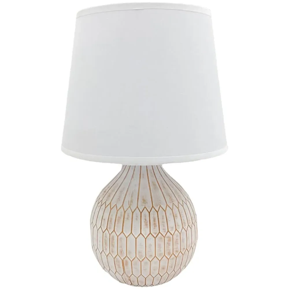 Fabric Shade Table Lamp with Inline Switch - Multi