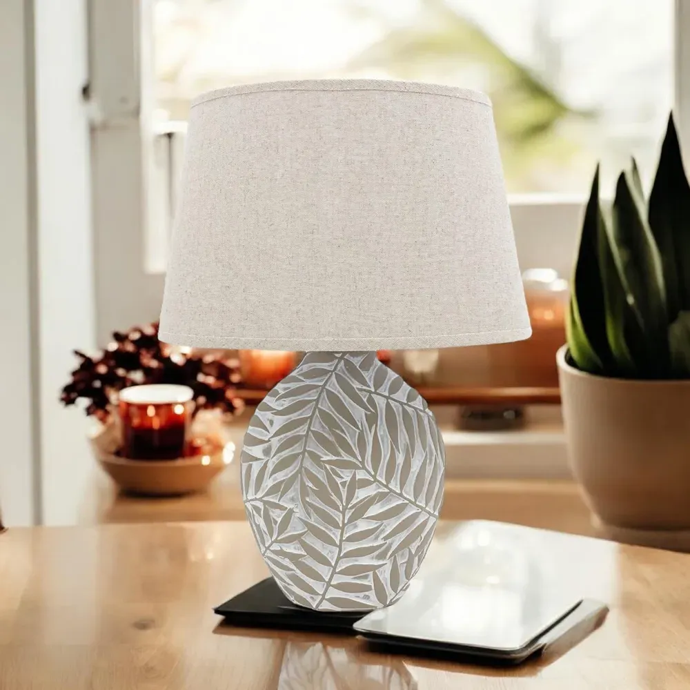Fabric Shade Table Lamp with Inline Switch - Multi