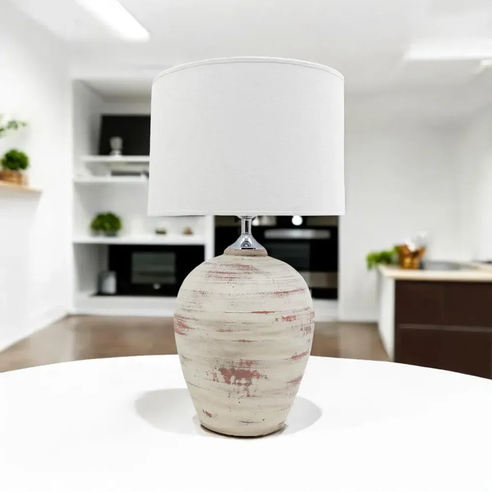 Fabric Shade Table Lamp with Inline Switch - Multi