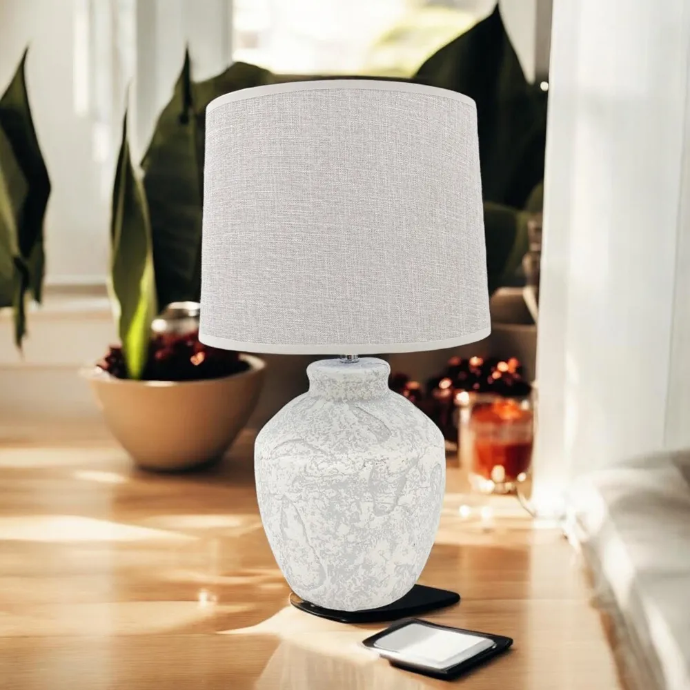 Fabric Shade Table Lamp with Inline Switch - Multi
