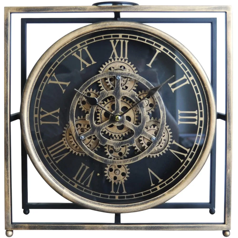 Golden Mantel Clock with Frame - Gold