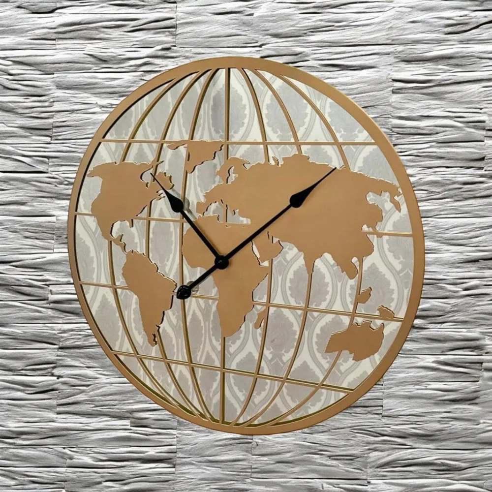 Golden Round Wall Clock 60cm - Gold