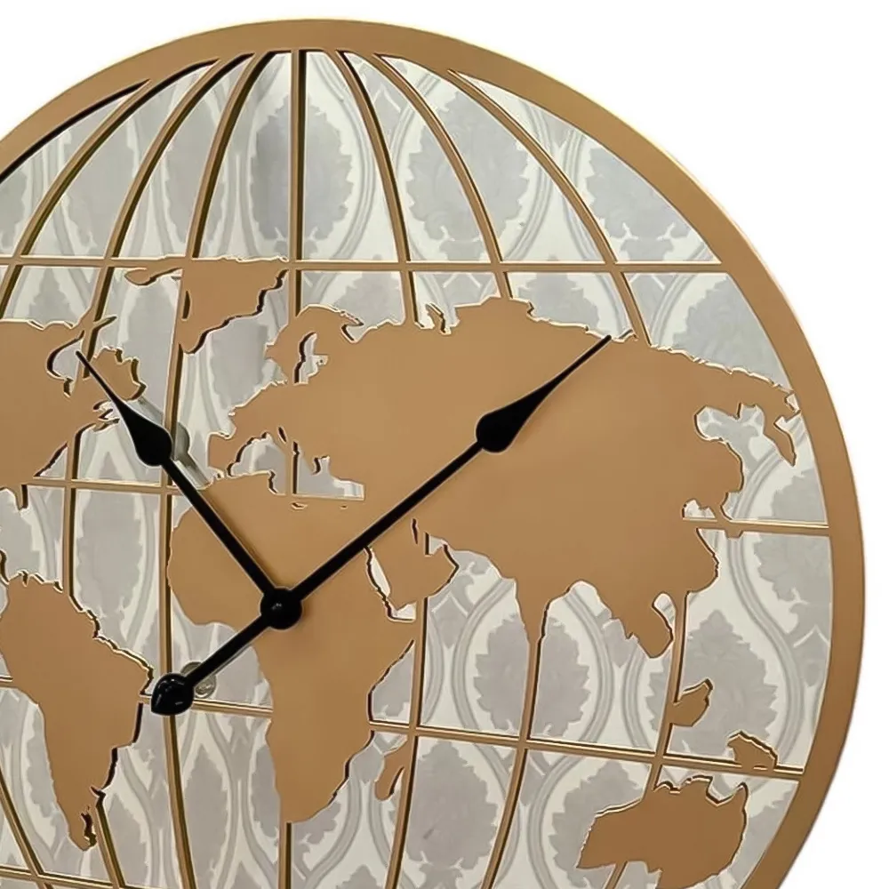 Golden Round Wall Clock 60cm - Gold