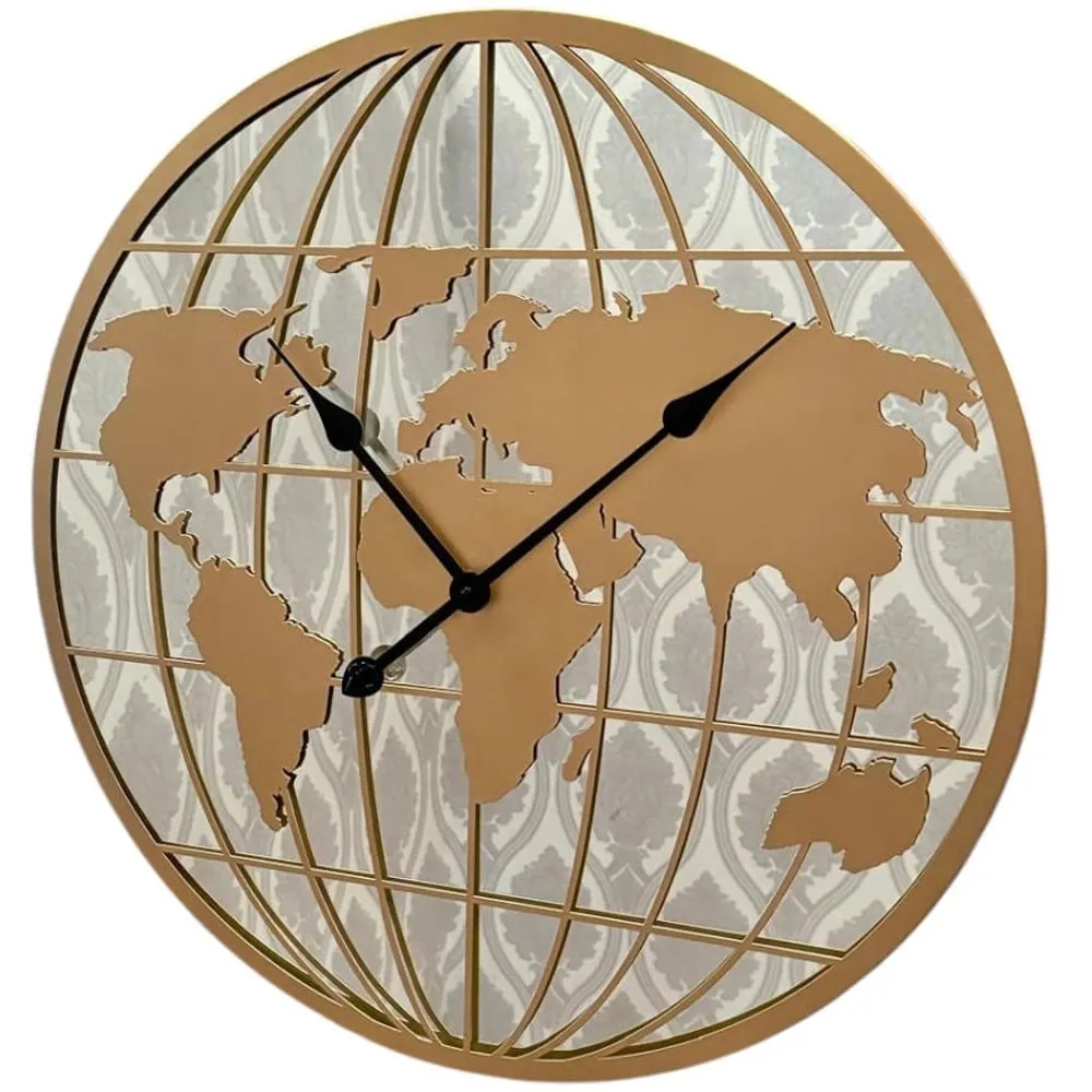 Golden Round Wall Clock 60cm - Gold image