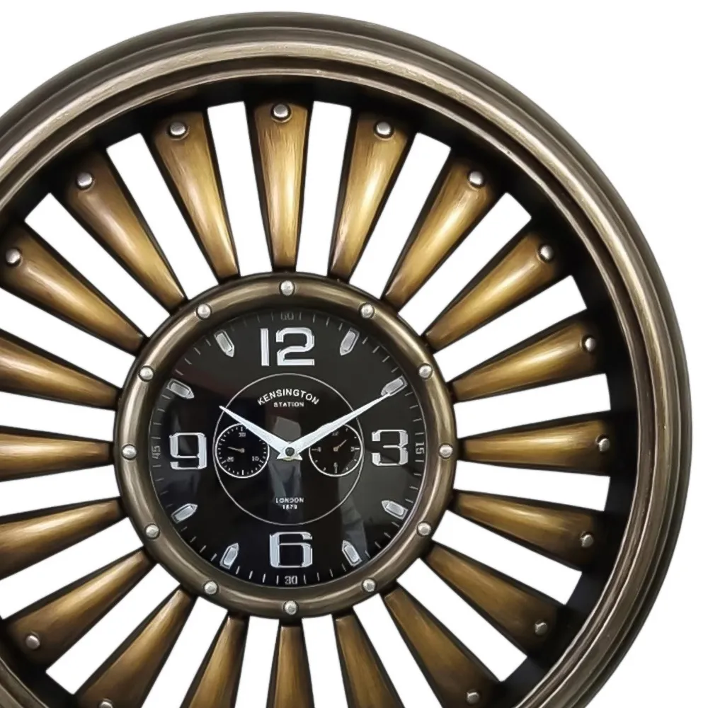 Golden Round Wall Clock 63cm - Gold