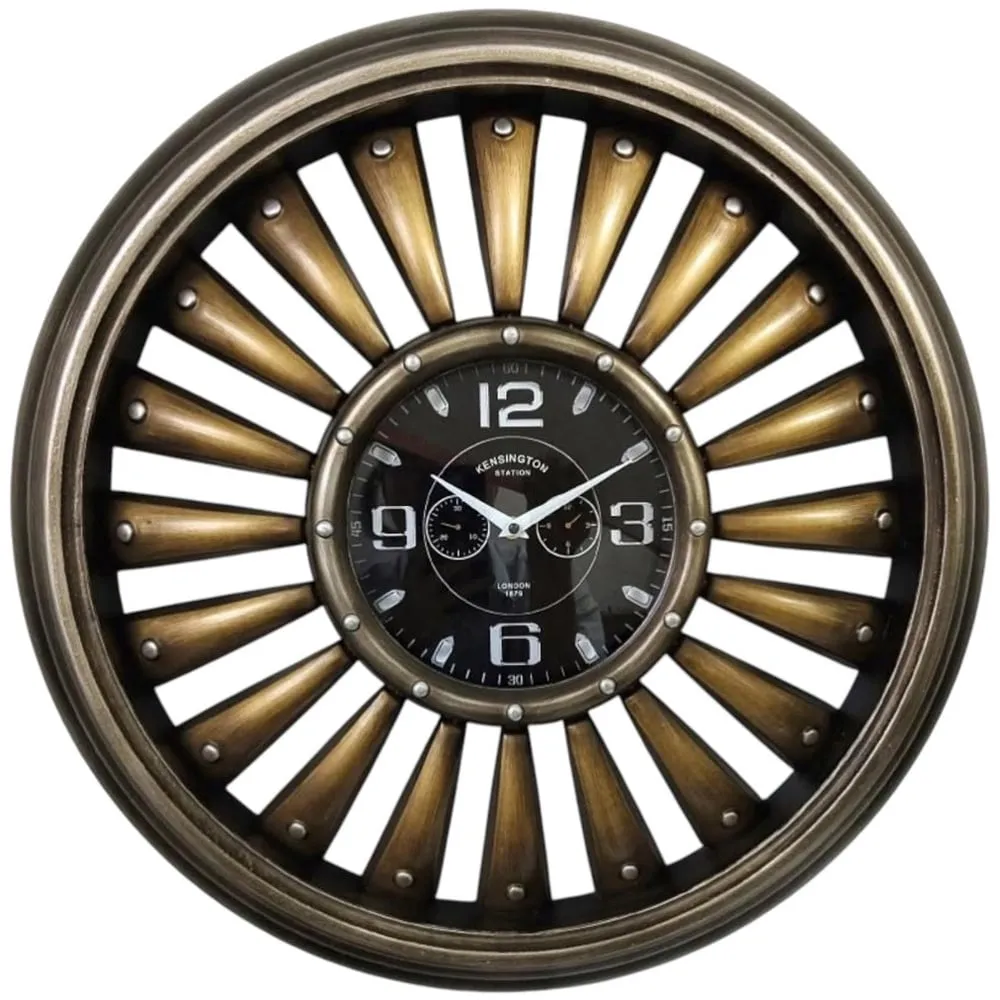 Golden Round Wall Clock 63cm - Gold