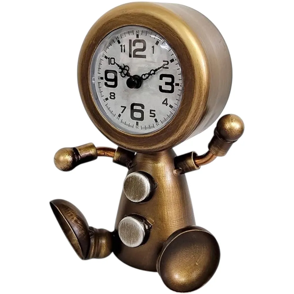 Golden Table Clock with Sitting Body - Gold image