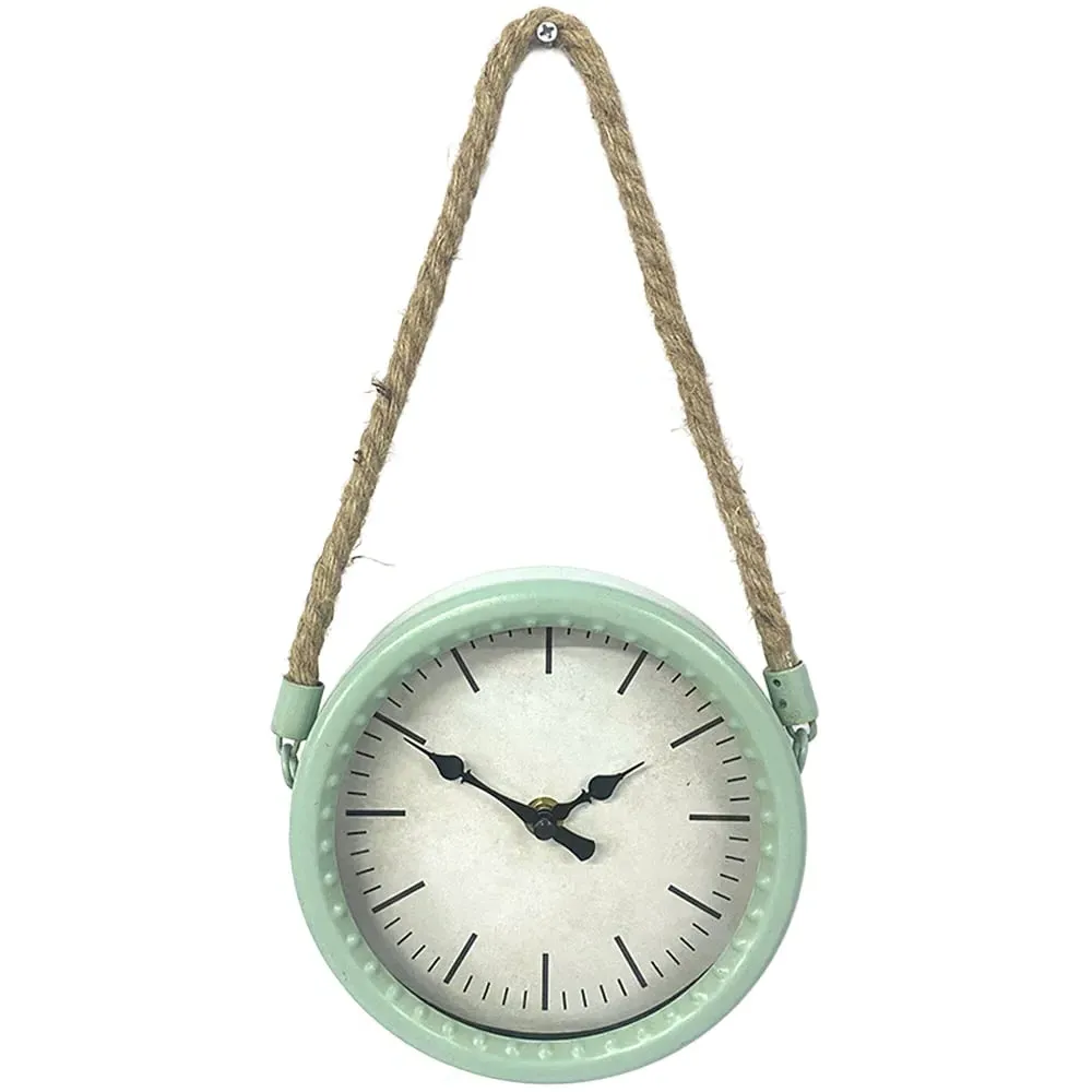 Hanging Wall Clock with Rope - Powder Blue