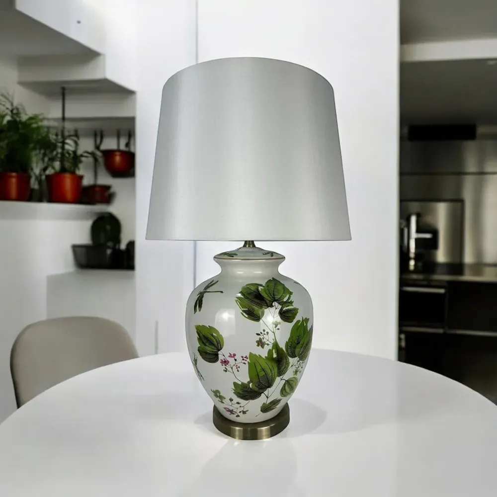Leaves Ceramic Table Lamp - Multi