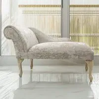 Mini Chaise Longue - Cream, Crushed Velvet
