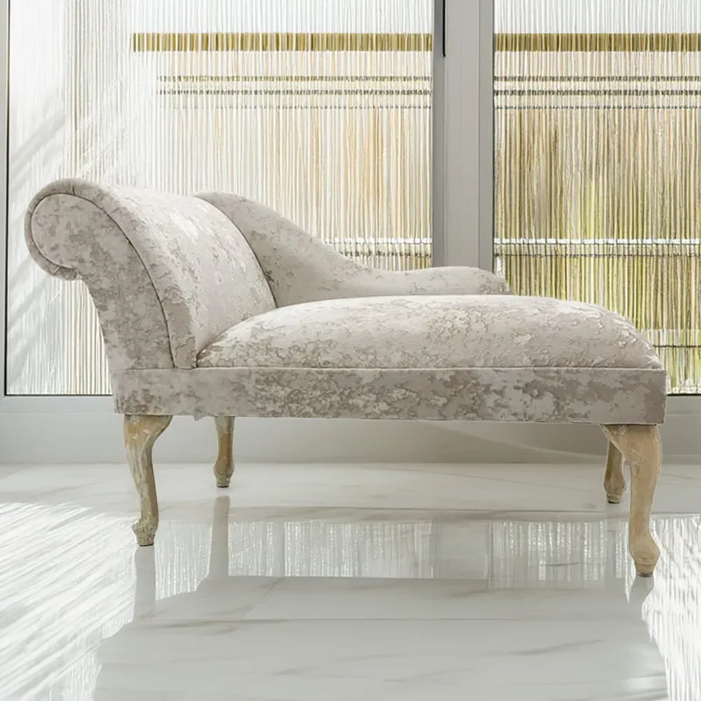 Mini Chaise Longue - Cream, Crushed Velvet image