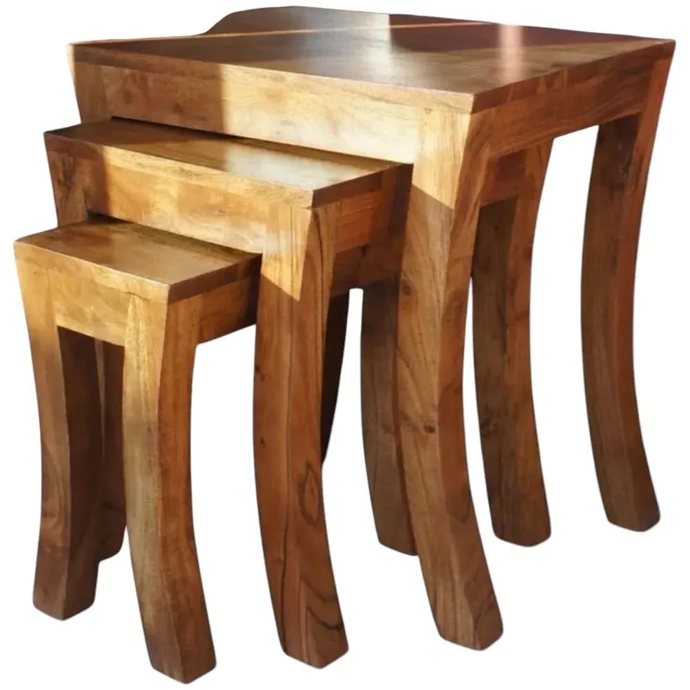 Nest of Tables Set of 3 - Brown