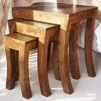 Nest of Tables Set of 3 - Brown