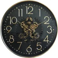 Round Gear Wall Clock 60cm - Black
