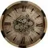 Round Gear Wall Clock 68cm - Black, Wood Effect