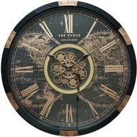 Round Gear Wall Clock 80cm - Black