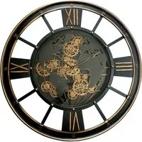 Round Gear Wall Clock 80cm - Black