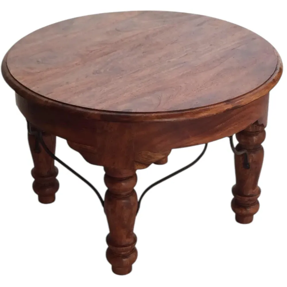 Round Side Table - Brown, Wood