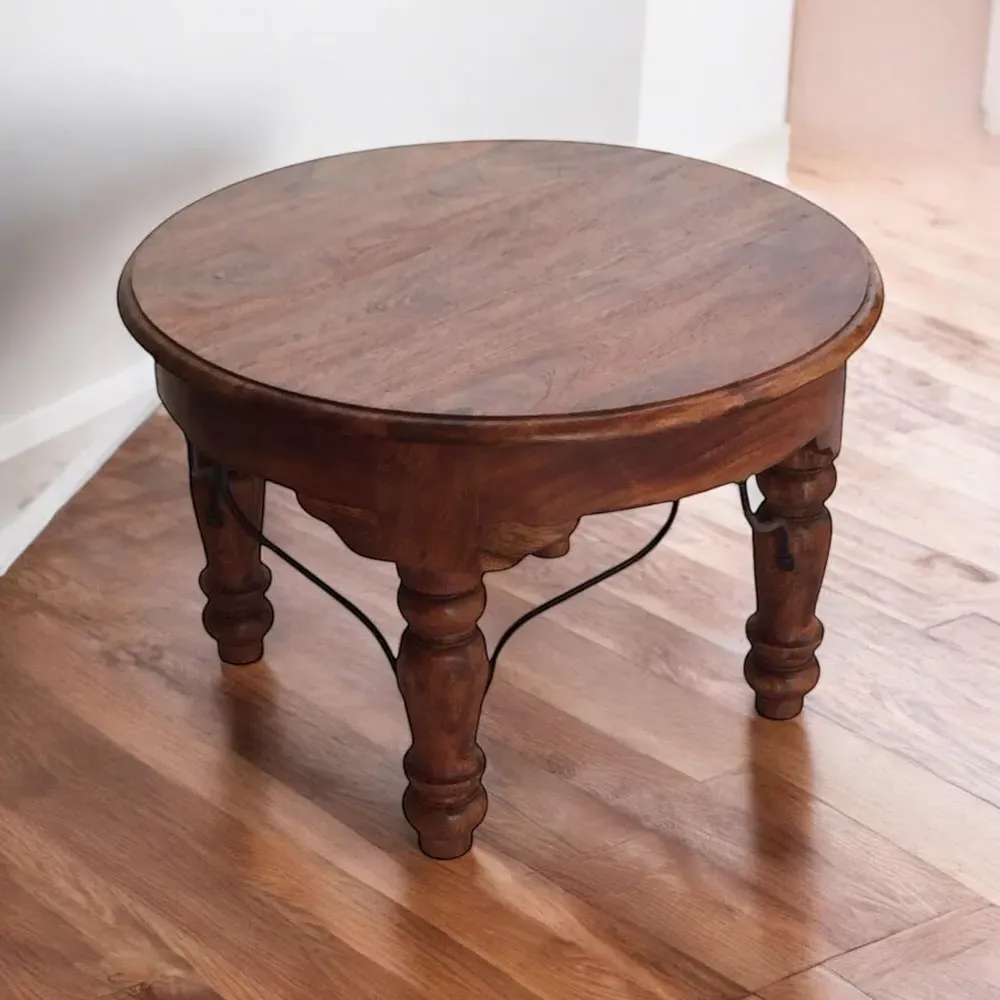 Round Side Table - Brown, Wood