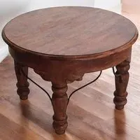 Round Side Table - Brown, Wood