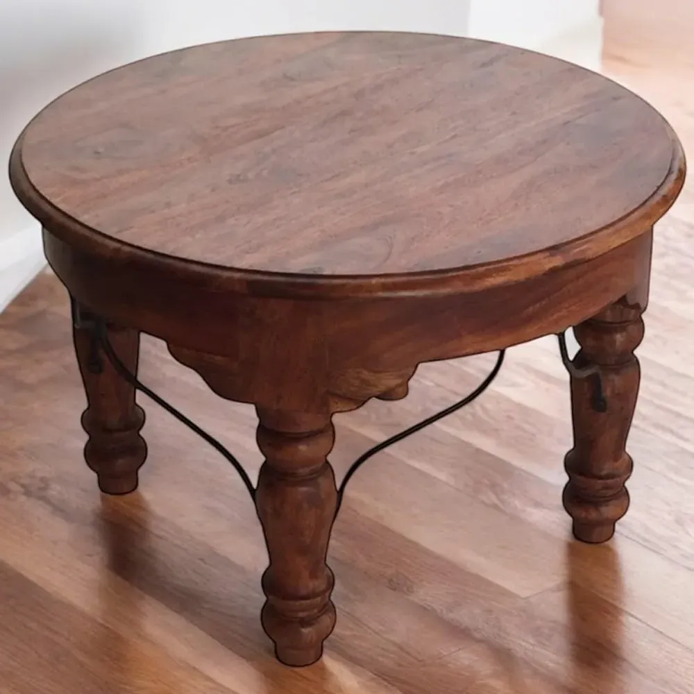 Round Side Table - Brown, Wood