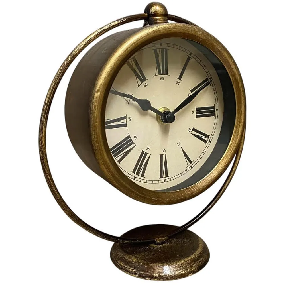 Round Table Clock - Gold