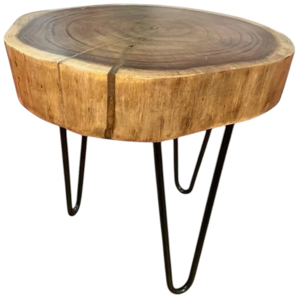 Round Wooden Stool - Brown