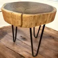 Round Wooden Stool - Brown