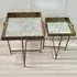 Set of 2 Square Tables - Gold