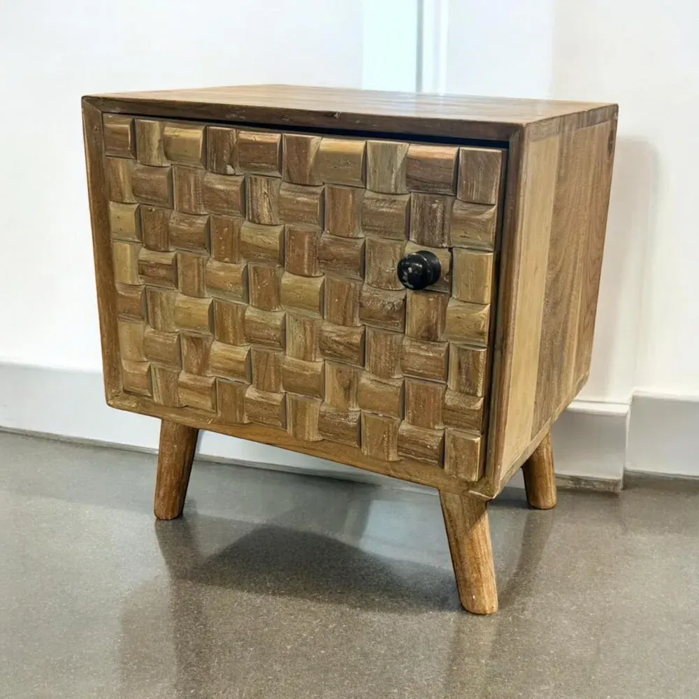 Single Door Bedside Cabinet - Brown