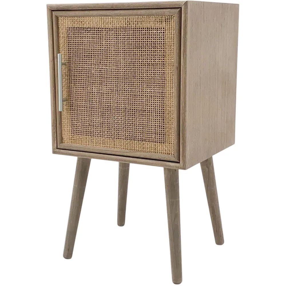 Single Door Bedside Table - Brown, Wood