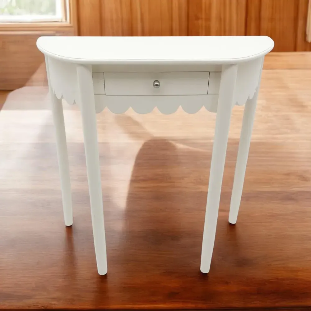 Single Drawer Console Table - Cream, Oak Effect