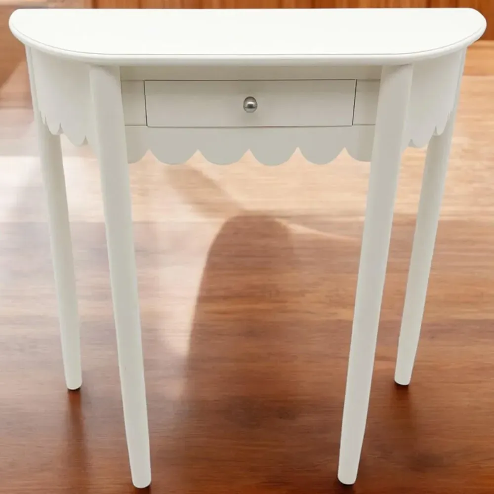 Single Drawer Console Table - Cream, Oak Effect image