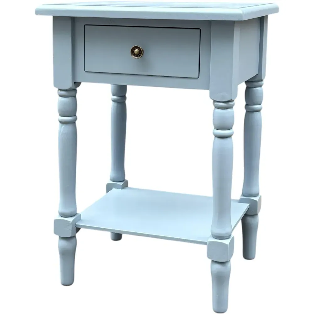 Single Drawer Side Table - Blue