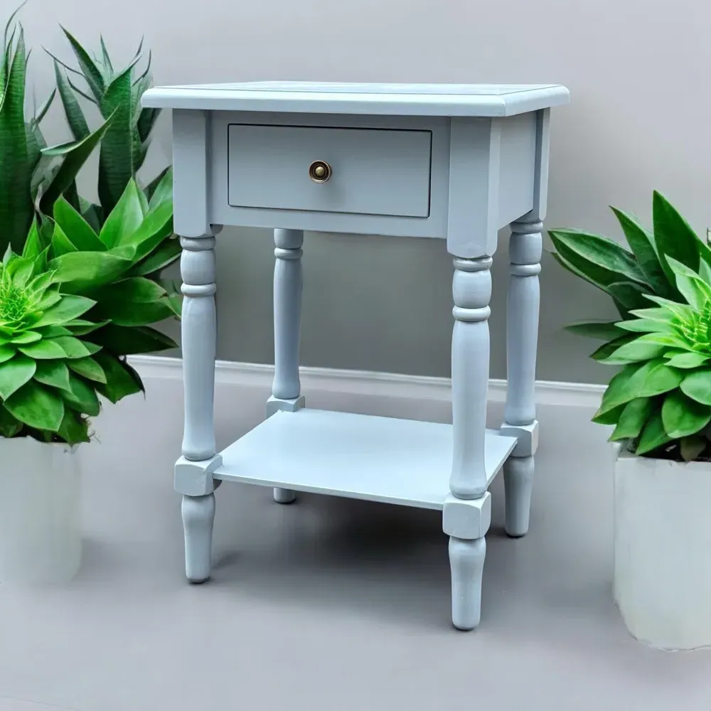 Single Drawer Side Table - Blue