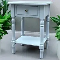 Single Drawer Side Table - Blue